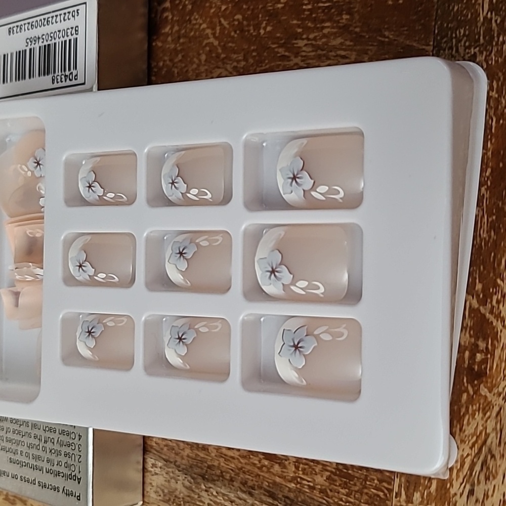 2/$16 Floral French Manicure Press On Nails - Picture 8 of 10
